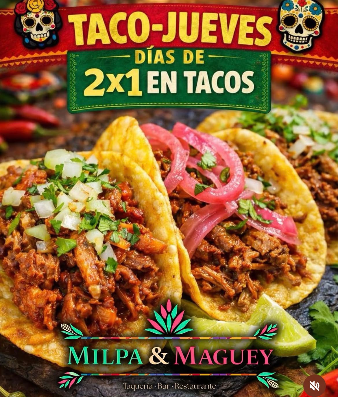 Promoción Taco Jueves 2x1 en tacos